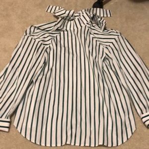 Lewit white and green striped blouse